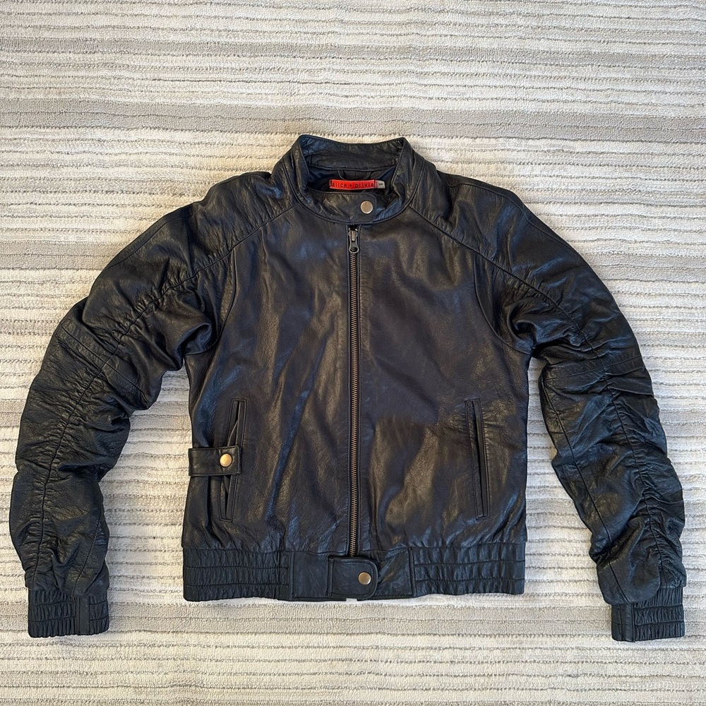 Black Alice + Olivia Leather Jacket